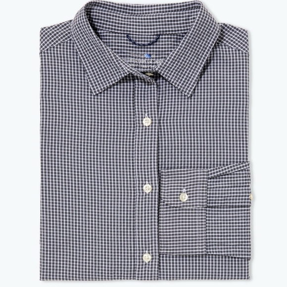 NWT Vineyard Vines Men's Large On-The-Go Performance Seersucker Microcheck Shirt - Picture 6 of 6
